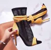 Mode Jaune Vêtement de rue Daim Bottes Femme 2020 Noeud 11 cm Talons Aiguilles Peep Toes / Bout Ouvert Sandales