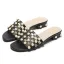 Mooie / Prachtige Zwarte Toevallig Platte Pantoffel & Slippers 2020 Parel Peep Toe Damesschoenen
