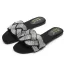 Bohemia Black Casual Rhinestone Flat Slipper & Flip flops 2020 Open / Peep Toe Womens Shoes