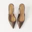 Simple Noire Bureau OL Slingbacks Sandales Femme 2020 10 cm Talons Aiguilles À Bout Pointu Sandales