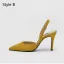 Schlicht Beige Büro OL Slingpumps Sandalen Damen 2020 Wildleder 8 cm Stilettos Spitzschuh Sandaletten