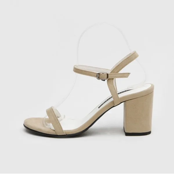 Schlicht Grün Büro OL Wildleder Sandalen Damen 2020 8 cm Thick Heels Peeptoes Sandaletten