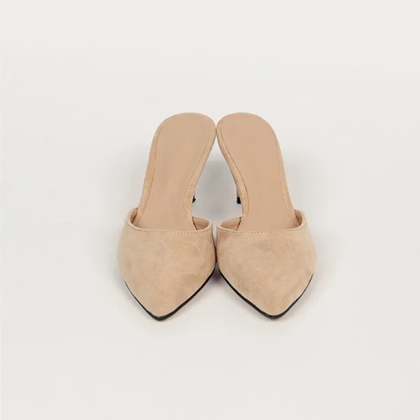 Chic / Beautiful Grey Casual Suede Womens Sandals 2020 6 cm Stiletto Heels Pointed Toe Sandals