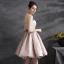 Fashion Blushing Pink Cocktail Dresses Party Dresses 2021 A-Line / Princess Strapless Bow Sleeveless Backless Short Cocktail Party Formal Dresses