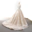 Chic / Belle Ivoire Robe De Mariée 2018 Robe Boule Appliques Ceinture V-Cou Dos Nu Sans Manches Chapel Train Mariage