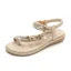 Cyganeria Granatowe Plaża Pantofle & Klapki 2020 Rhinestone Z Paskiem Peep Toe Płaskie Buty Damskie