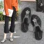 Bohemia Summer Gold Beach Rhinestone Slipper & Flip flops 2020 Open / Peep Toe Flat Womens Shoes