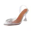Transparent Silver Cocktail Party Summer Womens Sandals 2020 Rhinestone 10 cm Stiletto Heels Pointed Toe Sandals