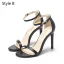 Sexy Street Wear Gold Glitter Womens Sandals 2020 Ankle Strap 10 cm Stiletto Heels Open / Peep Toe Sandals