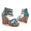 Bohemia Orange Street Wear Summer Womens Sandals 2020 Beading 9 cm Wedges Open / Peep Toe Sandals