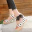 Charmant Été Noire Rendez-vous Sandales Femme 2020 Tachetée Noeud 10 cm Compensées Peep Toes / Bout Ouvert Sandales