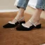 Chic / Belle Noire Rendez-vous Perle Sandales Femme 2020 Cuir 3 cm Talon Bas À Bout Pointu Sandales