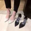Charmant Argenté Glitter Paillettes Soirée Sandales Femme 2020 Bride Cheville 7 cm Talons Aiguilles À Bout Pointu Sandales