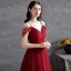 Chic / Beautiful Burgundy Puffy Prom Dresses 2021 A-Line / Princess Spaghetti Straps Short Sleeve Backless Sash Floor-Length / Long Formal Dresses