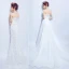 Sexy White Wedding Dresses 2018 Trumpet / Mermaid Appliques Pearl Sash Strapless Backless Sleeveless Detachable Court Train Wedding