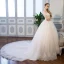 Elegant Ivory Wedding Dresses 2018 Ball Gown Appliques Lace Crystal Off-The-Shoulder Backless Sleeveless Cathedral Train Wedding