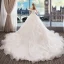 Elegant Ivory Wedding Dresses 2018 Ball Gown Lace Cascading Ruffles Off-The-Shoulder Backless Sleeveless Royal Train Wedding