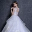 Elegant White Wedding Dresses 2018 Ball Gown Beading Appliques Bow Scoop Neck Backless Sleeveless Cathedral Train Wedding