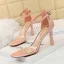 Sexy Transparent Summer Black Cocktail Party Womens Sandals 2020 Ankle Strap 8 cm Stiletto Heels Open / Peep Toe Sandals