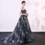 Glitzernden Marineblau Festliche Kleider 2018 Ballkleid Glanz Pailletten Bandeau Rückenfreies Ärmellos Hof-Schleppe Abendkleider