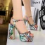 Fancy Summer Multi-Colors Street Wear Womens Sandals 2020 Ankle Strap 12 cm Thick Heels Open / Peep Toe Sandals
