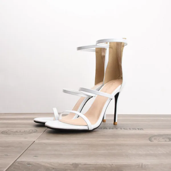 Sexy Rot Strassenmode Sandalen Damen 2020 Lackleder Knöchelriemen 10 cm Stilettos Peeptoes Sandaletten