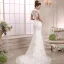 Style Chinois Rouge Robe De Soirée 2018 Trompette / Sirène Appliques En Dentelle Paillettes Col Haut Manches Courtes Train De Balayage Robe De Ceremonie
