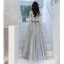 Sparkly Silver Glitter Sequins Prom Dresses 2021 A-Line / Princess Off-The-Shoulder Beading Pearl Sleeveless Backless Floor-Length / Long Prom Formal Dresses