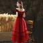 Élégant Bordeaux Daim de retour Robe De Graduation 2020 Princesse De l'épaule Sans Manches Dos Nu Thé Longueur Robe De Ceremonie