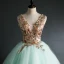 Elegant Mint Green Prom Dresses 2020 Ball Gown V-Neck Sequins Sleeveless Backless Floor-Length / Long Formal Dresses