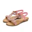 Schöne Sommer Strand Schwarz Flache Sandaletten 2020 Strass Perle Peeptoes Sandalen Damen