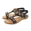 Böhmen Sommer Rosa Strand Sandalen Damen 2020 Perle Strass Peeptoes Flache Sandaletten