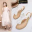 Charmant Jaune Désinvolte Sandales Femme 2020 En Dentelle Fleur Cristal Faux Diamant Perle Peep Toes / Bout Ouvert Plate Sandales