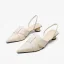 Schlicht Schwarz Freizeit Sandalen Damen 2020 3 cm Thick Heels Low Heel Spitzschuh Sandaletten