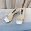 Fashion Champagne Evening Party Leather Womens Sandals 2020 Rhinestone Ankle Strap 6 cm Thick Heels Open / Peep Toe Sandals