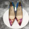 Fashion Starry Sky Multi-Colors Cocktail Party Pumps 2020 Patent Leather 12 cm Stiletto Heels Pointed Toe Pumps