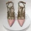 Sexy Blushing Pink Evening Party Rivet Womens Sandals 2020 10 cm Stiletto Heels Pointed Toe Sandals