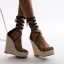 Chic / Belle Noire Désinvolte Sandales Femme 2020 Bride Cheville 15 cm Compensées Plateforme Peep Toes / Bout Ouvert Sandales