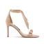 Sexy Ivoire Cocktail Sandales Femme 2020 Cuir Bride Cheville Noeud 10 cm Talons Aiguilles Peep Toes / Bout Ouvert Sandales