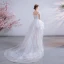 Charmant Haute Basse Blanche Asymétrique Robe De Mariée 2020 Princesse Encolure Carrée Perlage Perle Paillettes En Dentelle Fleur Sans Manches Dos Nu