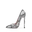 Mode Weiß Abend Schlangenhautmuster Pumps 2020 10 cm Stilettos Spitzschuh Pumps