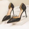 Charming Silver Evening Party Sequins Womens Shoes 2020 10 cm Stiletto Heels Pointed Toe High Heels