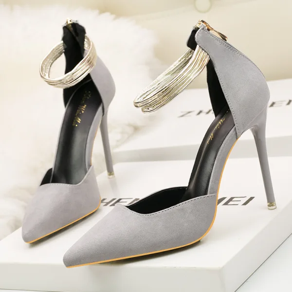 Charming Burgundy Suede Cocktail Party Womens Shoes 2020 9 cm Stiletto Heels Pointed Toe Sandals