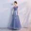 Scintillantes Lavande Robe De Soirée 2018 Princesse Perlage Noeud Faux Diamant De l'épaule Manches Courtes Longue Robe De Ceremonie