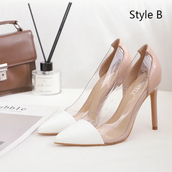 Schöne Schwarz Büro OL Pumps 2020 10 cm Stilettos Lackleder Spitzschuh Pumps