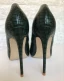 Modest / Simple Dark Green Street Wear Pumps 2020 Snakeskin Print 12 cm Stiletto Heels Pointed Toe Pumps