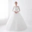 Chic / Beautiful White Wedding Dresses 2018 Ball Gown Lace High Neck 3/4 Sleeve Floor-Length / Long Wedding