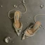 Sexy Silver Cocktail Party Rhinestone Womens Sandals 2020 Leather Pearl Ankle Strap 8 cm Stiletto Heels Pointed Toe Sandals