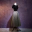 Chic / Beautiful Black Prom Dresses 2018 A-Line / Princess Sash Suede Scoop Neck Backless Short Sleeve Tea-length Formal Dresses