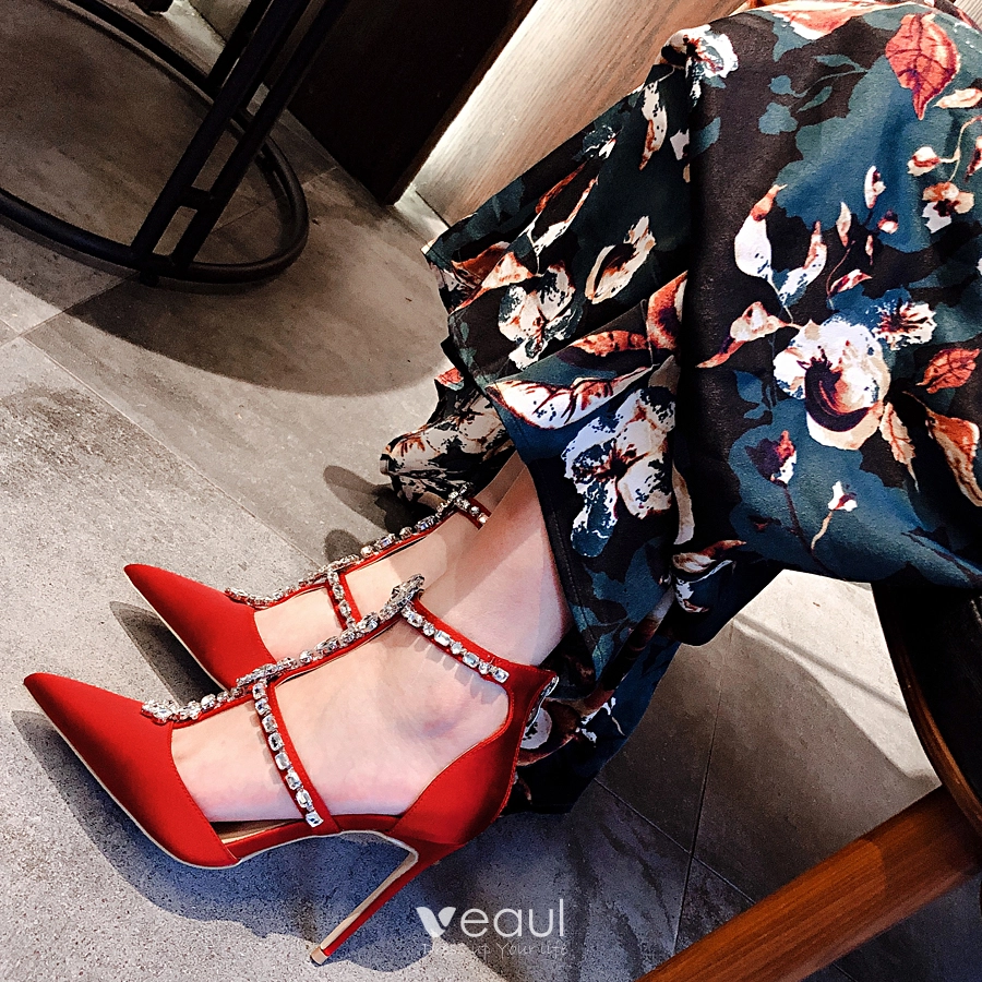 トップス UND MAGNITIQUE GLITTER INNER SET TOP Uroczy Czerwone Wieczorowe Sandały Damskie 2020 Skórzany